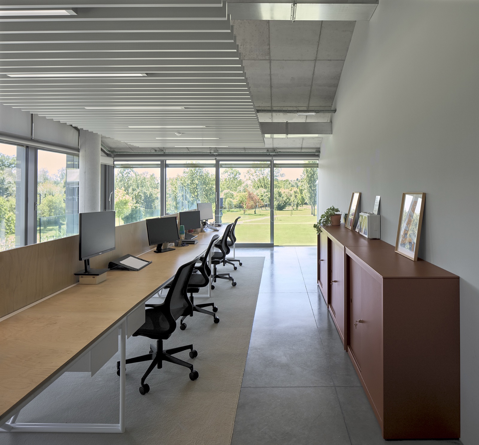 Office with park view